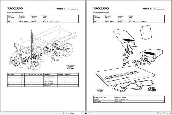 Volvo Dump Truck A40F Parts Manual 1