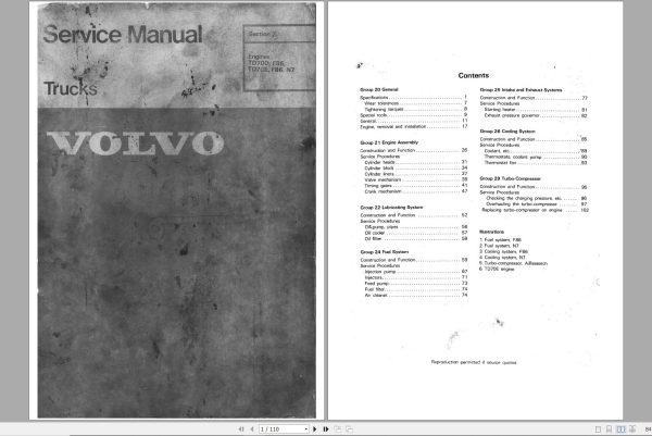 Volvo Engine TD70 Service Manual 1