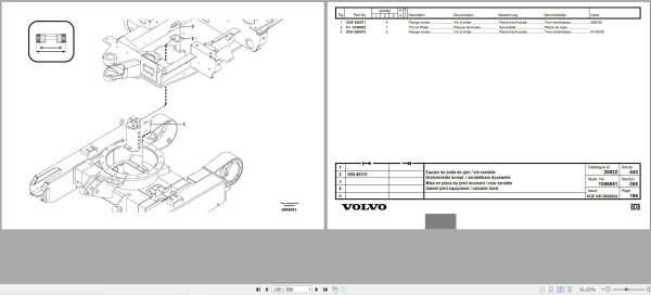 Volvo Excavator EC13 Parts Catalog VOE64C9920022 2