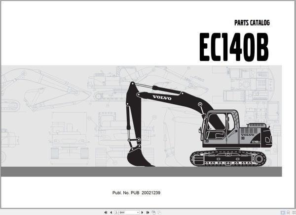 Volvo Excavator EC140B Parts Catalog PUB20021239 1