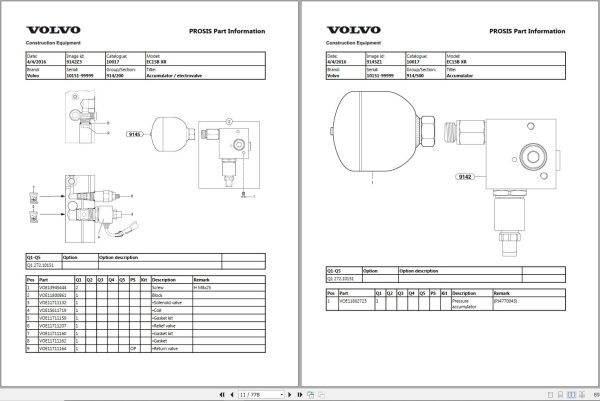 Volvo Excavator EC15B XR Parts Manual 1