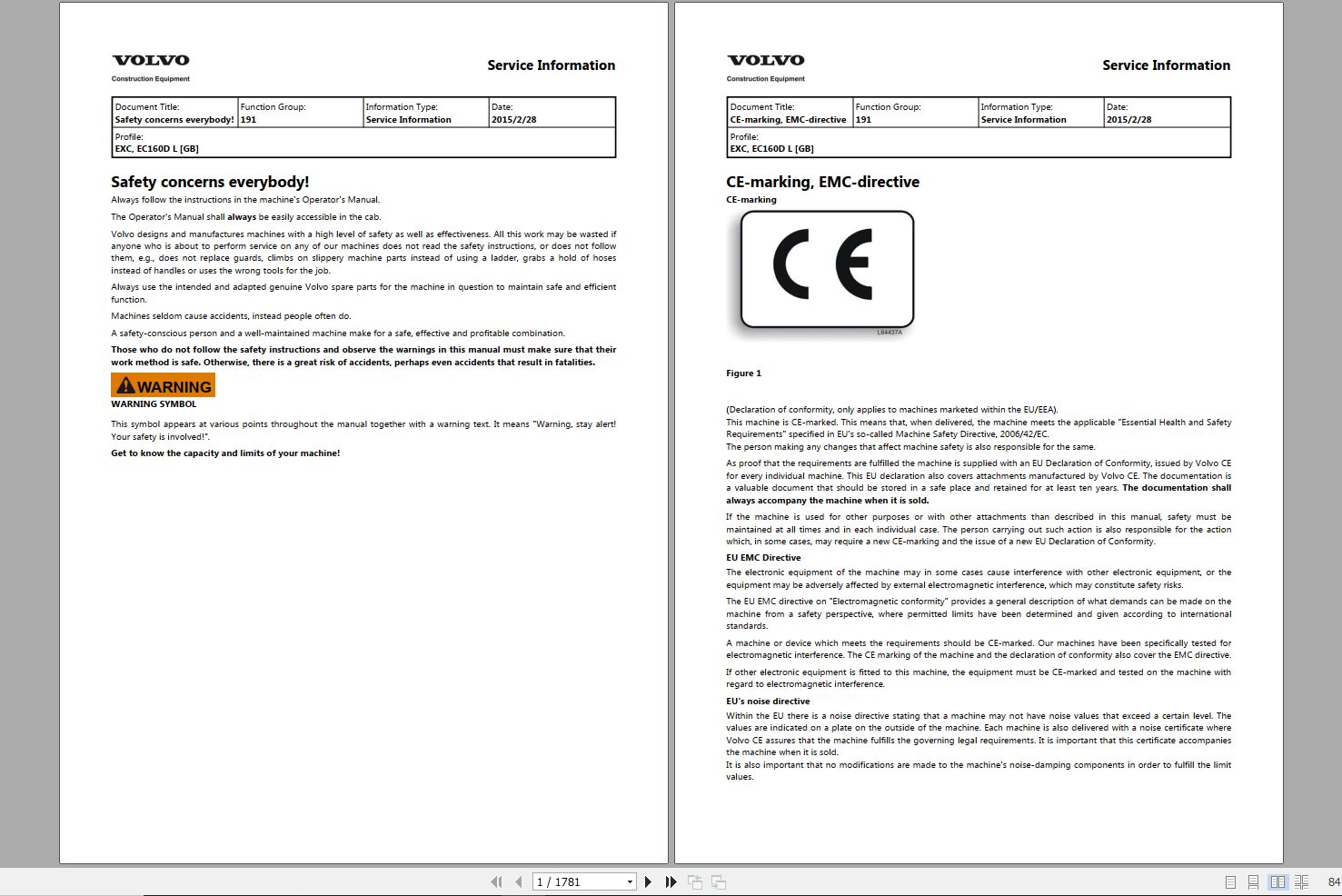 Volvo Excavator EC160DL Service Repair Manual 1