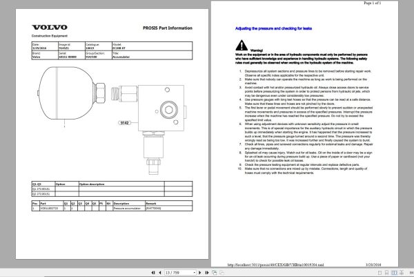 Volvo Excavator EC20B XT Parts and Service Repair Manual 1