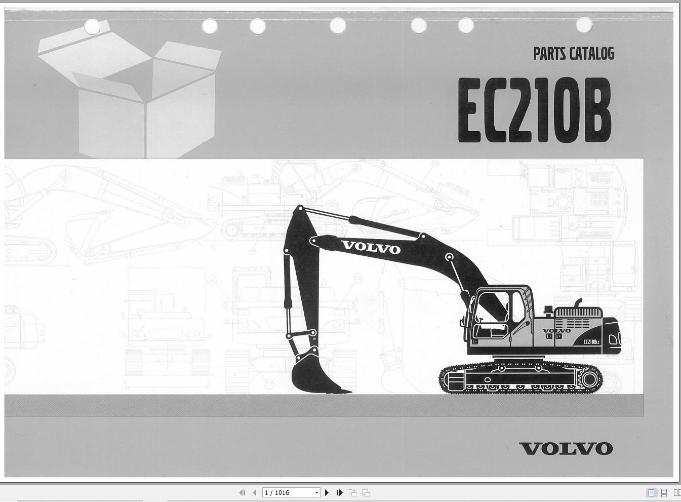 Volvo Excavator EC210B Parts Catalog VOE95E4356141 1