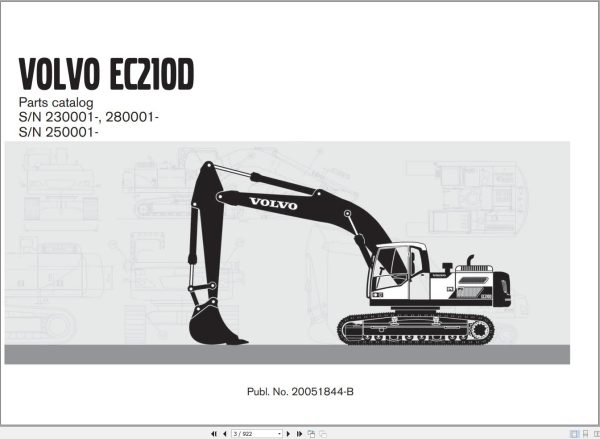 Volvo Excavator EC210D Parts Catalog 20051844 B 1
