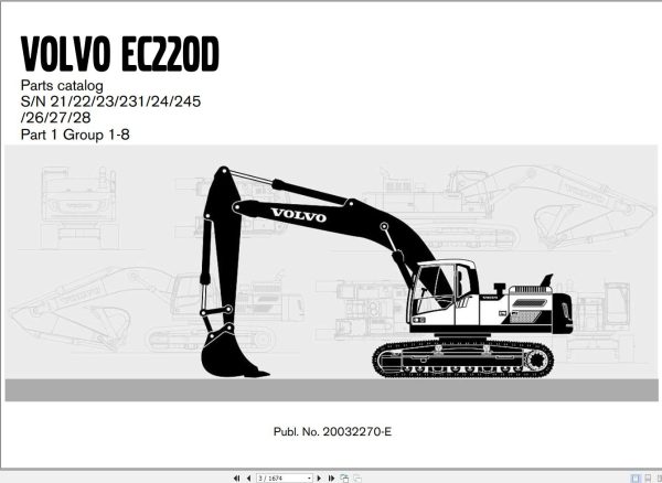 Volvo Excavator EC220D Parts Catalog 20032270 E 1