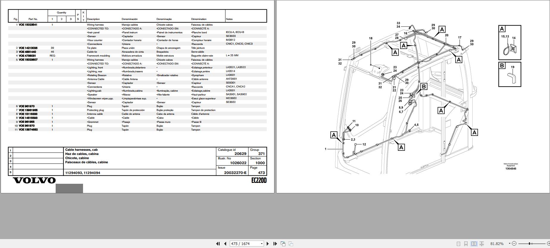 Volvo Excavator EC220D Parts Catalog 20032270 E 2