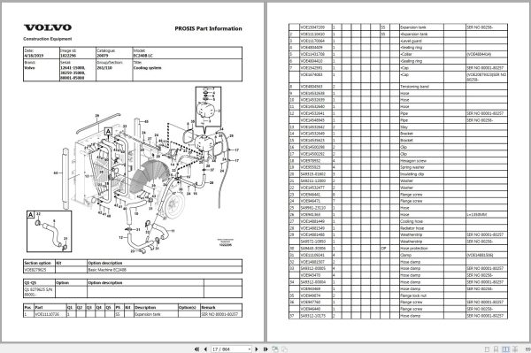 Volvo Excavator EC240B LC Parts Manual 2