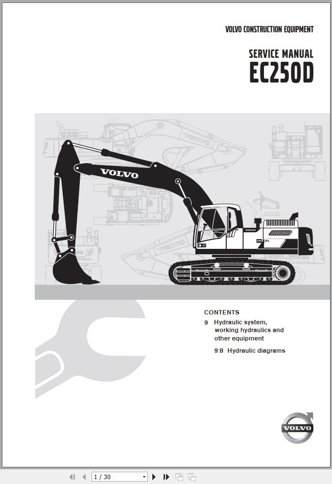 Volvo Excavator EC250D Hydraulic and Electric Diagrams 1