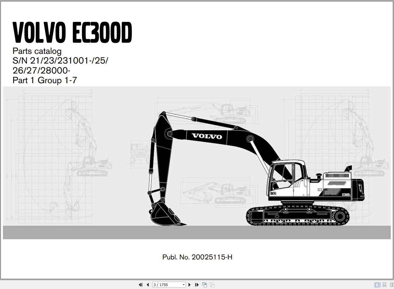 Volvo Excavator EC300D Parts Catalog 20025115 H 1