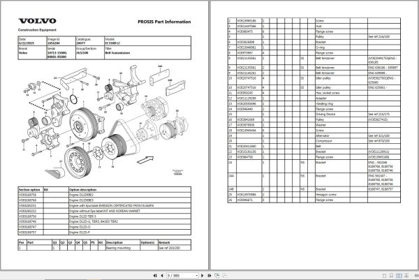 Volvo Excavator EC330B LC Parts Manual 1