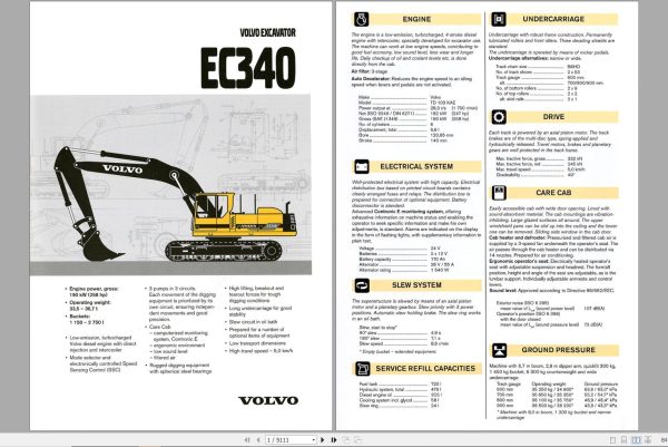 Volvo Excavator EC340 Service Repair Manual 1