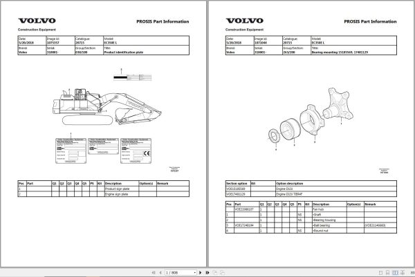 Volvo Excavator EC350E L Parts Manual 1