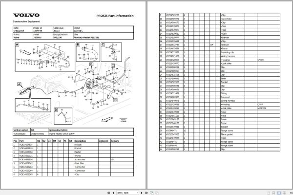 Volvo Excavator EC350E L Parts Manual 2