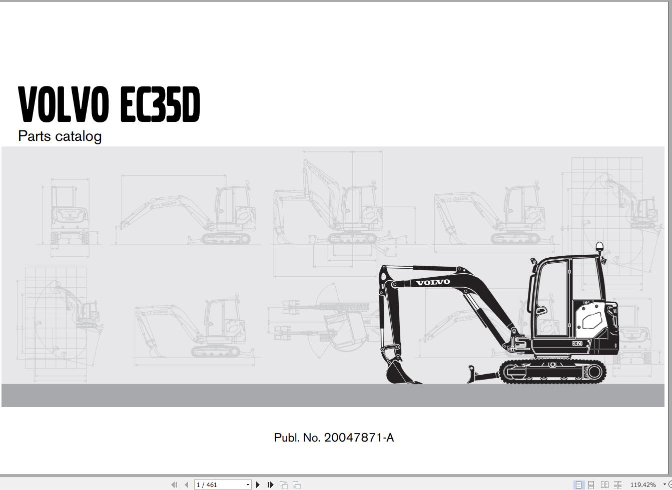 Volvo Excavator EC35D Parts Catalog 20047871 A 1