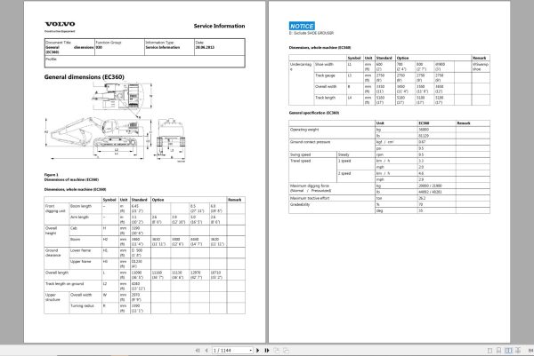Volvo Excavator EC360L C Service Repair Manual 1