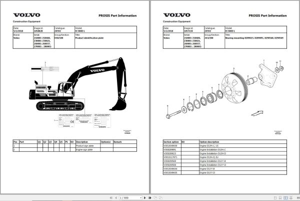 Volvo Excavator EC380D L Parts Manual 1