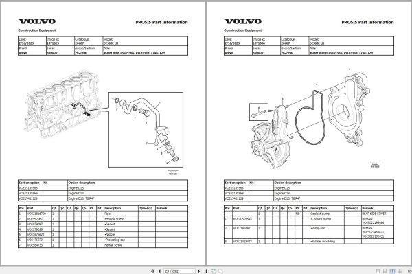 Volvo Excavator EC380E LR Parts Manual 2