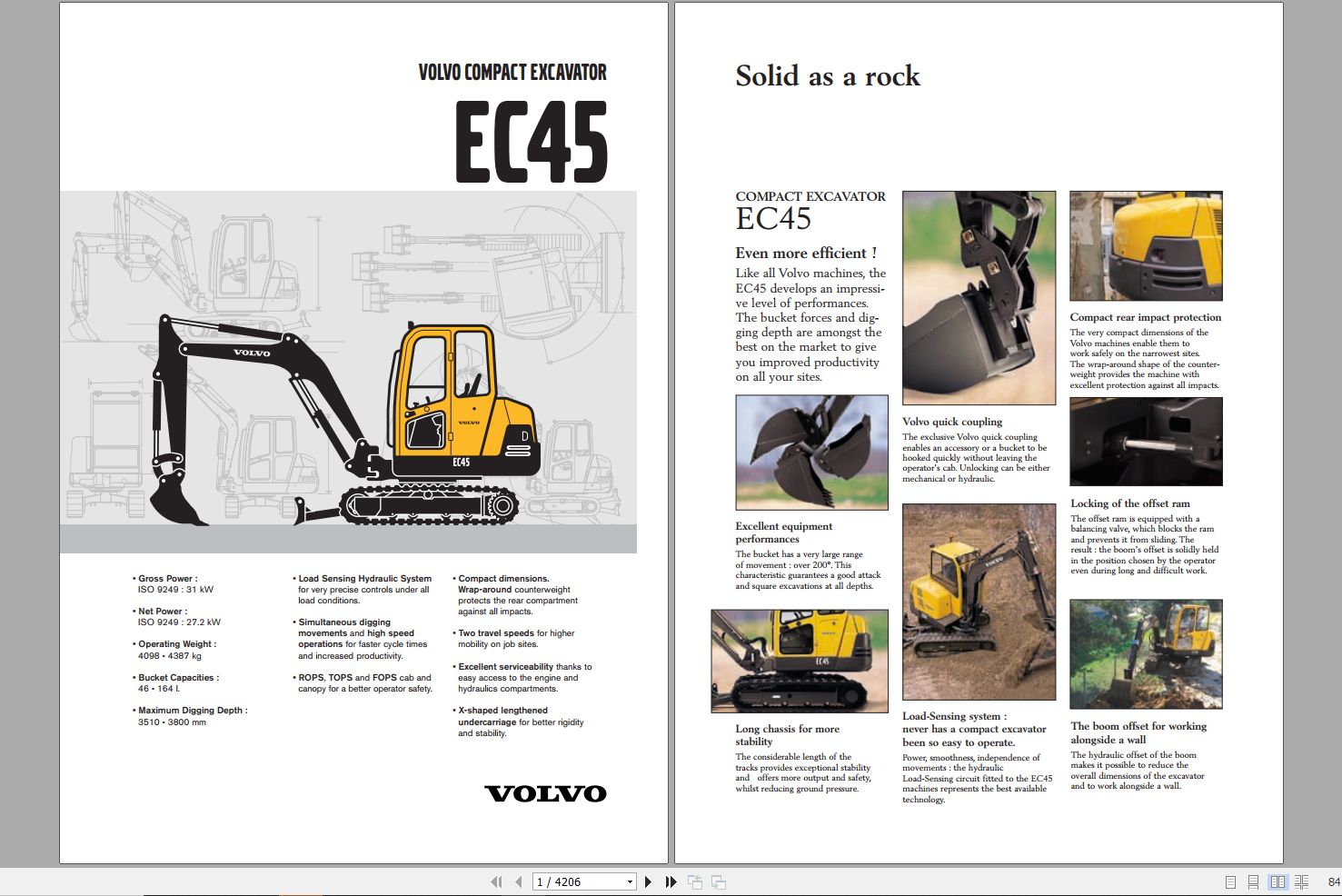 Volvo Excavator EC45 Service Repair Manual 1