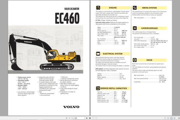 Volvo Excavator EC460 Parts Manual 1