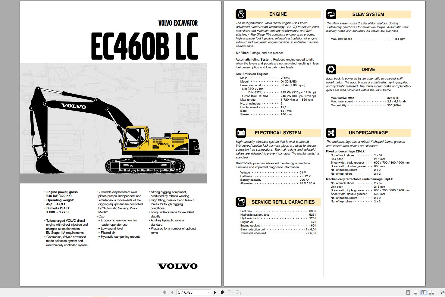 Volvo Excavator EC460B LC Service Repair Manual 1
