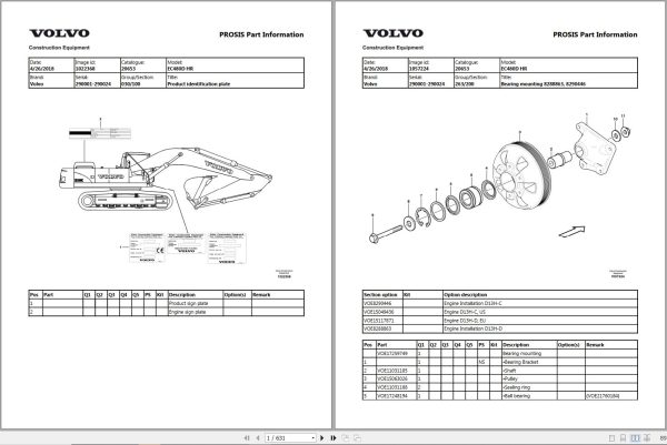 Volvo Excavator EC480D HR Parts Manual 1