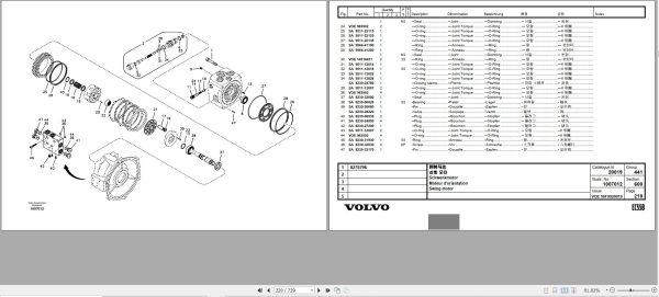 Volvo Excavator EC55B Parts Catalog VOE95F9920019 2