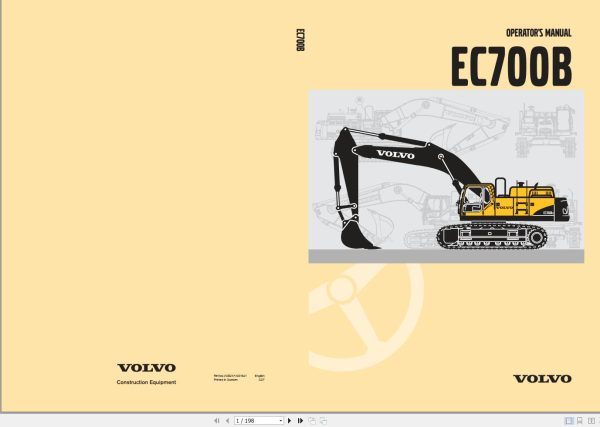 Volvo Excavator EC700B Operators Manual VOE21A1001541 1