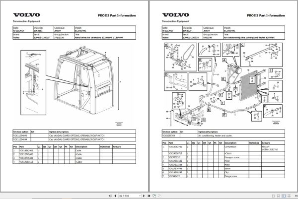 Volvo Excavator ECR235DL Parts Manual 1