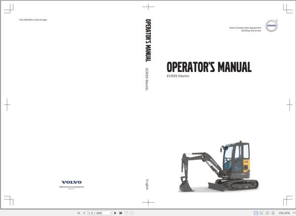Volvo Excavator ECR25 Electric Operators Manual 1