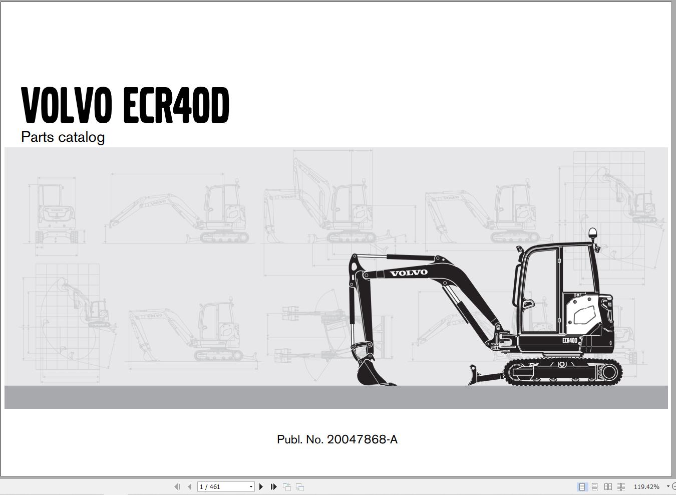 Volvo Excavator ECR40D Parts Catalog 20047868 A 1
