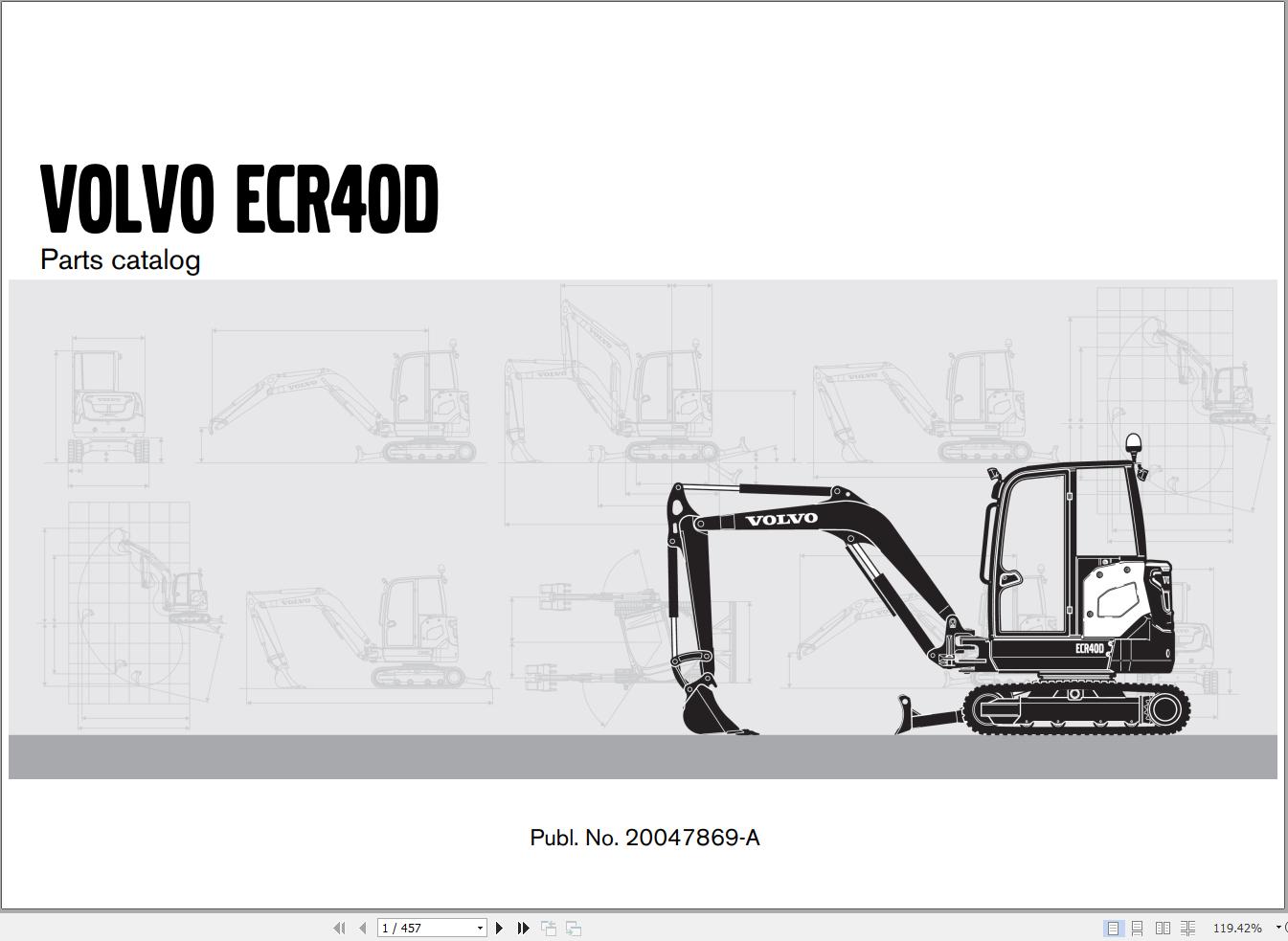 Volvo Excavator ECR40D Parts Catalog 20047869 A 1