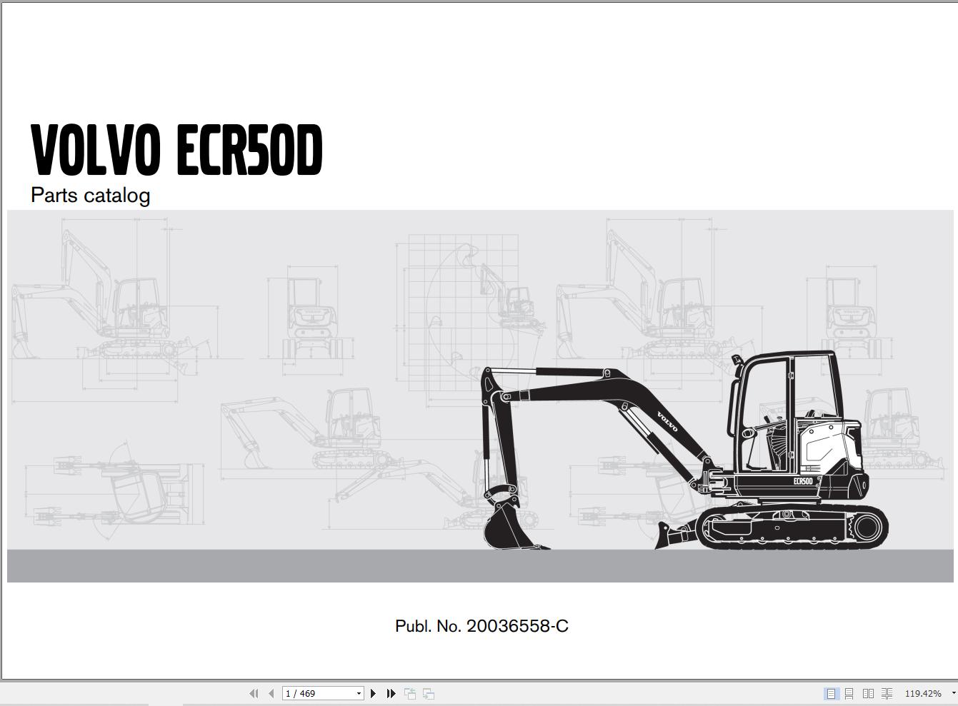 Volvo Excavator ECR50D Parts Catalog 20036558 C 1