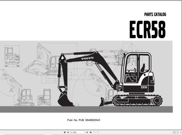 Volvo Excavator ECR58 Parts Catalog PUB95A9920043 1