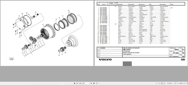 Volvo Excavator ECR58 Parts Catalog VOE74E9920043 2