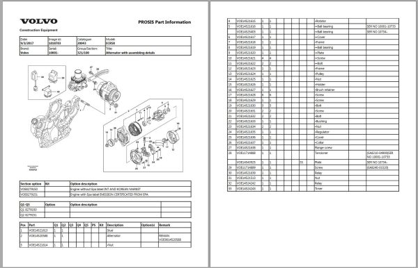 Volvo Excavator ECR58 Parts Manual 1