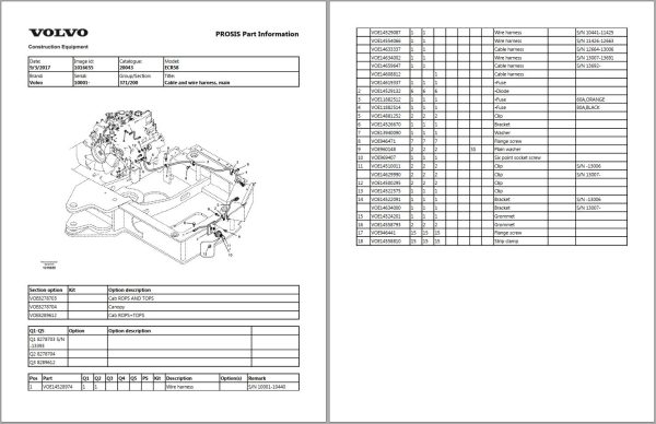 Volvo Excavator ECR58 Parts Manual 2