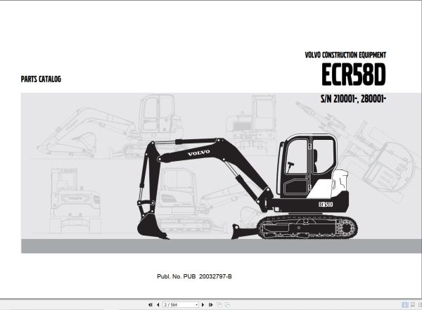 Volvo Excavator ECR58D Parts Catalog PUB20032797 B 1