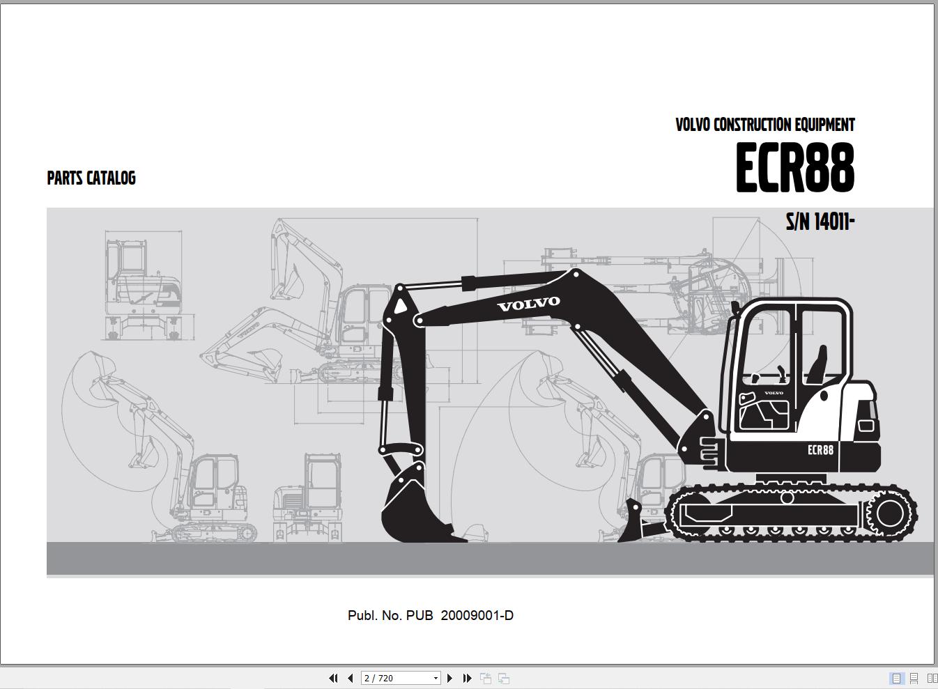 Volvo Excavator ECR88 Parts Catalog PUB20009001 D 1