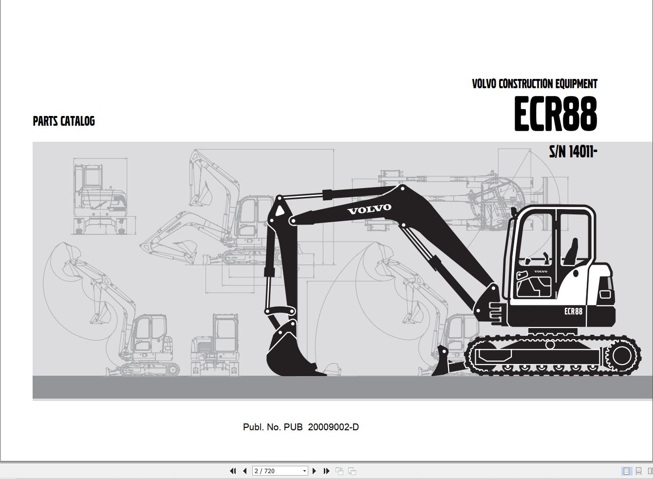 Volvo Excavator ECR88 Parts Catalog PUB20009002 D 1