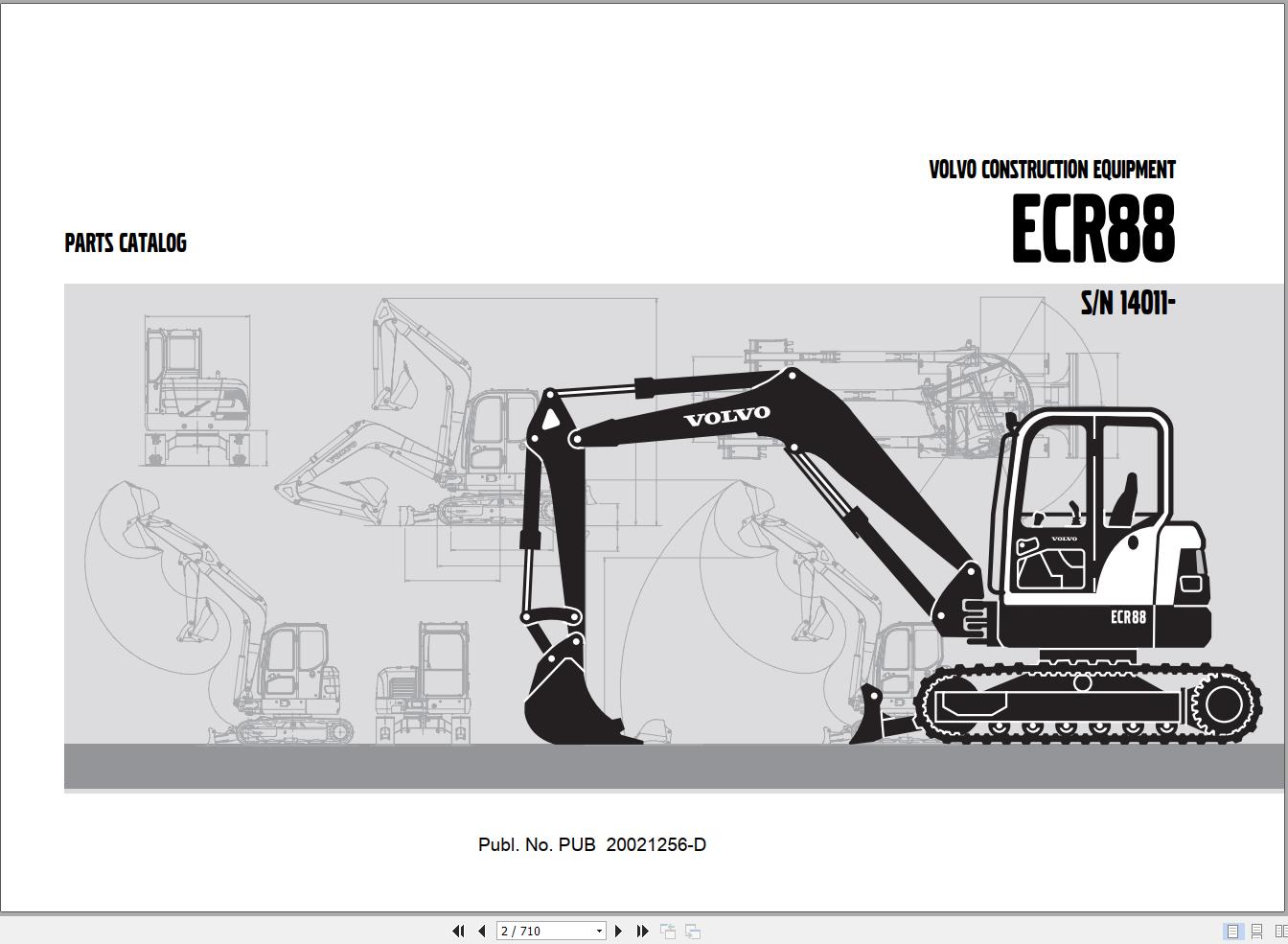 Volvo Excavator ECR88 Parts Catalog PUB20021256 D 1