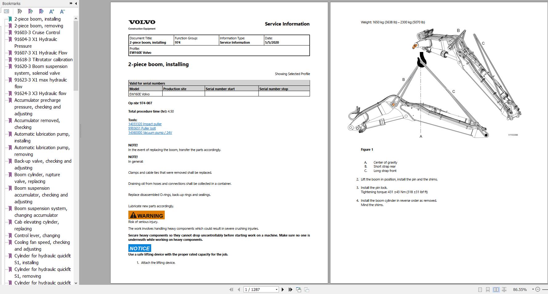 Volvo Excavator EW160E Service and Repair Manual 1