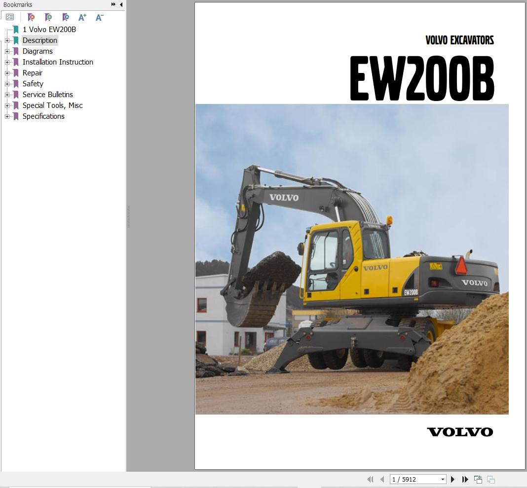 Volvo Excavator EW200B Service and Repair Manual 1