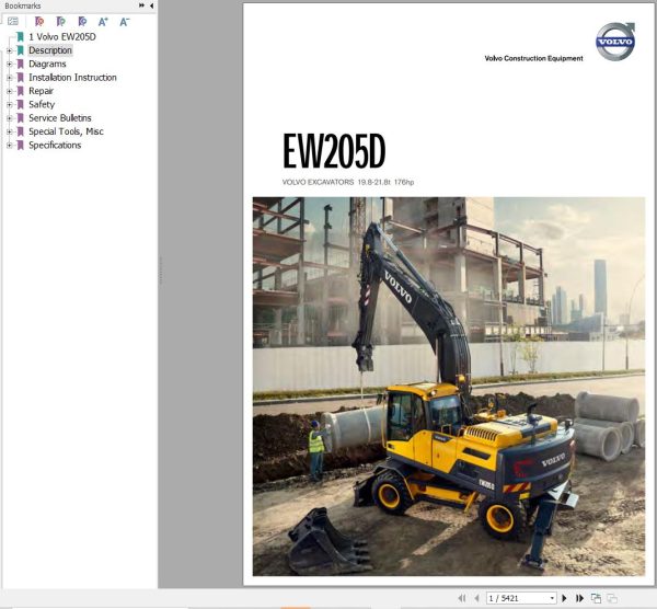 Volvo Excavator EW205D Service and Repair Manual 1