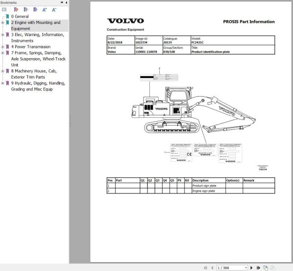 Volvo Forestry Carriers FC2421C Parts Catalog 1