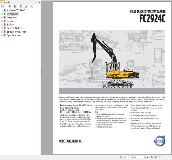 Volvo Forestry Carriers FC2924C Service and Repair Manual 1