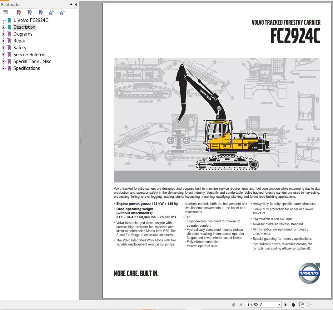 Volvo Forestry Carriers FC2924C Service and Repair Manual 1