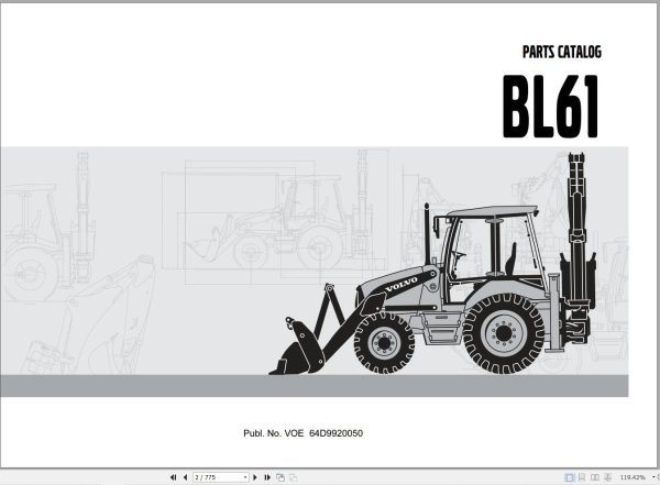 Volvo Loader BL61 Parts Catalog VOE64D9920050 1