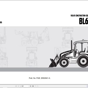 Volvo Loader BL61B Parts Catalog PUB20024541 A 1