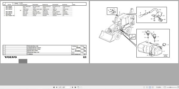 Volvo Loader BL70 Parts Catalog VOE79A9920159 2